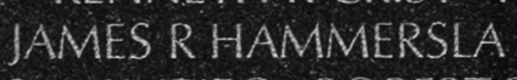 1st Lieutenant James Russell Hammersla's name inscribed on The Wall.